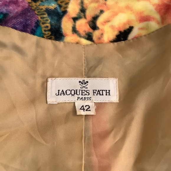 Jacques Fath Paris Vintage Floral Jacket EU Size 42 - Picture 2 of 10